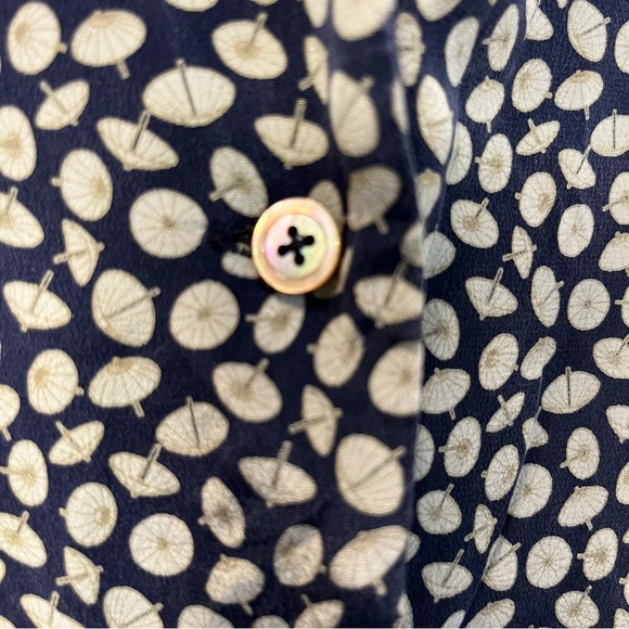 Linda Allard Ellen Tracy Vintage Women Patterned Shirt Blouse Silk Size 10 - Picture 4 of 8